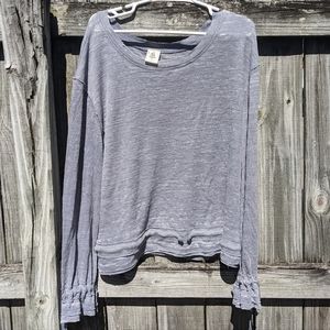 We the free burnout thermal drawstring waist long sleeve tee